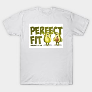 Perfect fit avocado style. Illustration of two avocado’s T-Shirt